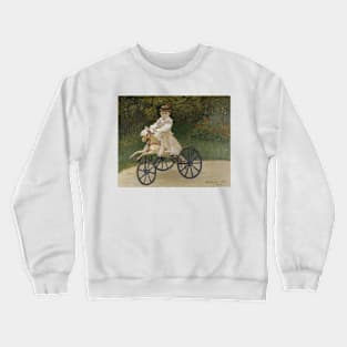 Jean Monet on His Hobby Horse by Claude Monet Crewneck Sweatshirt